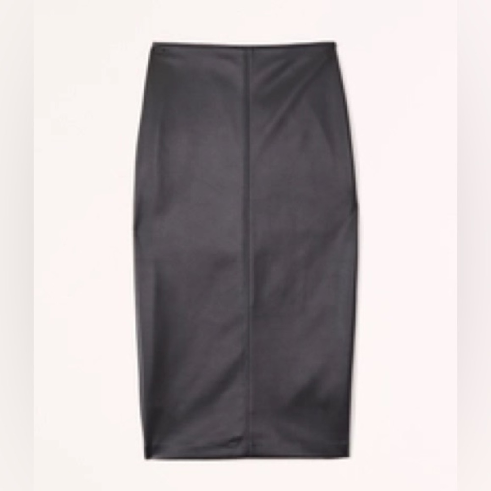 Abercrombie vegan leather midi skirt